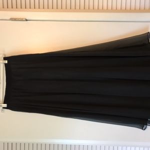 Black lined chiffon ankle length skirt